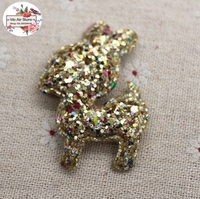 Applikation "Hirsch" | 36 mm x 55 mm | 12 Stück