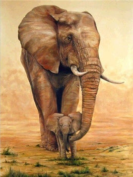 Diamantstickerei-Set "Elefanten #2" | 40 cm x 30 cm - 70 cm x 50 cm