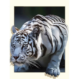Diamantstickerei-Set "Weißer Tiger #2" | 40 cm x 30 cm - 70 cm x 50 cm