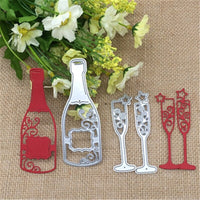 
              Stanzschablonen "Champagner-Set" | 10,5 cm x 4 cm | 3-teilig
            