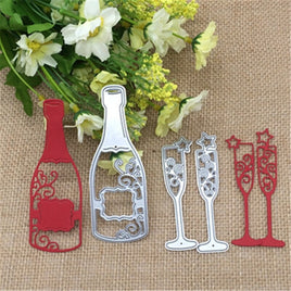 Stanzschablonen "Champagner-Set" | 10,5 cm x 4 cm | 3-teilig