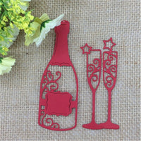 
              Stanzschablonen "Champagner-Set" | 10,5 cm x 4 cm | 3-teilig
            