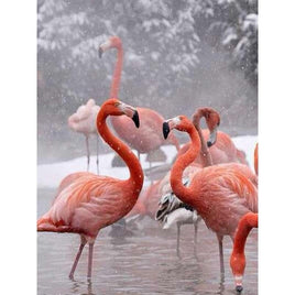Diamantstickerei-Set "Flamingos" | 40 cm x 30 cm - 70 cm x 50 cm