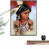 
              Diamantstickerei-Set "Indianer-Mädchen" | 40 cm x 30 cm - 70 cm x 50 cm
            