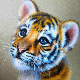 Diamantstickerei-Set "Tiger-Baby #2" | 35 cm x 35 cm - 60 cm x 60 cm