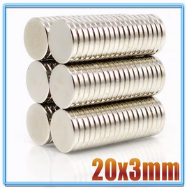 N35 Neodym Magnete | 20 mm x 3 mm | Scheiben | 5 Stück