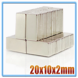 N35 Neodym Magnete | 20 mm x 10 mm x 2 mm | Block | 10 Stück