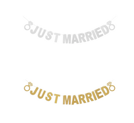Just Married Girlande | Silber & Gold | 3 Meter
