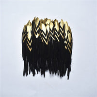 
              Schwanenfedern Schwarz/Gold | 10 cm - 15 cm | 20 Stück
            