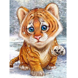 Diamantstickerei-Set "Tiger-Baby #1" | 25 cm x 20 cm - 70 cm x 50 cm