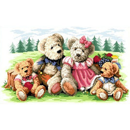 Diamantstickerei-Set "Teddybären-Familie" | 30 cm x 20 cm - 75 cm x 50 cm