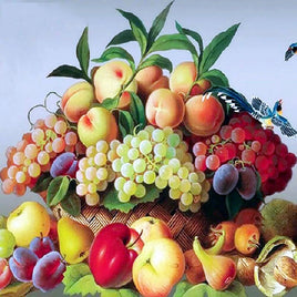 Diamantstickerei-Set "Obstkorb" | 25 cm x 25 cm - 60 cm x 60 cm