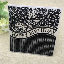 Prägeschablone "Happy Birthday #3" | 15 cm x 15 cm