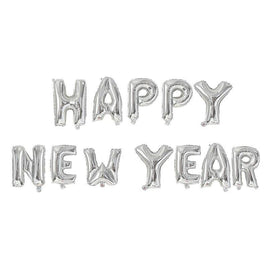 Ballonset "Happy New Year" | Silber | 13-teilig
