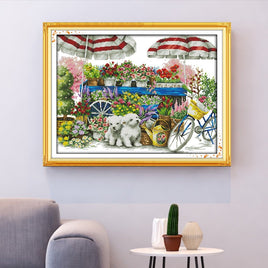 Stickbild "Blumenstand" | 61 cm x 73 cm