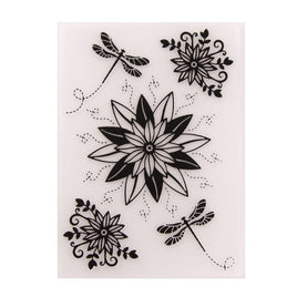 Prägeschablone "Blumen & Libellen" | 14,5 cm x 10,5 cm
