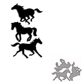 Stanzschablonen "Pferde" | 12 cm x 9,1 cm | 3-teilig