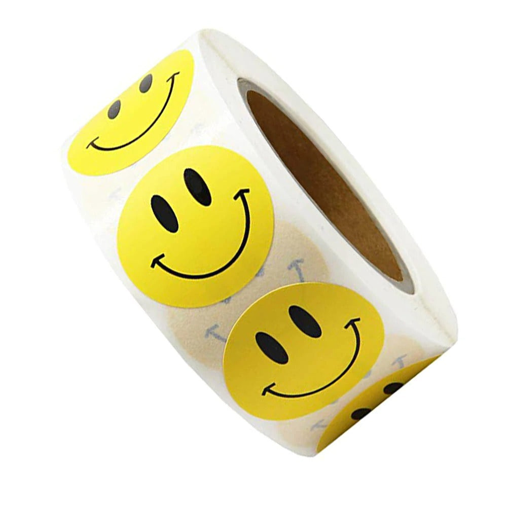 2pcs Smiley Aufkleber Rolle Happy Face Aufkleber Punkt Papier Etiketten  Belohnung Aufkleber Lehrer Botao