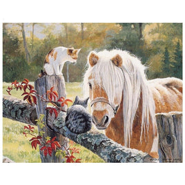 Diamantstickerei-Set "Pferd & Katzen" | 30 cm x 40 cm - 50 cm x 70 cm