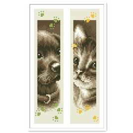 Lesezeichen-Paar "Hund & Katze" 14,2 cm x 3,8 cm