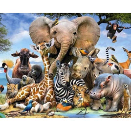 Diamantstickerei-Set "Afrikanische Tiere #1" | 30 cm x 40 cm - 50 cm x 70 cm