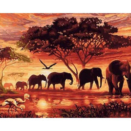 Diamantstickerei-Set "Elefanten #3" | 30 cm x 40 cm - 50 cm x 70 cm